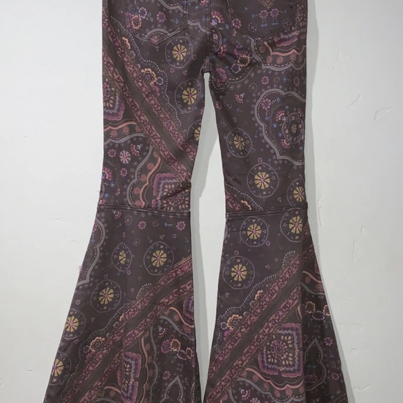 We The Free Brown Paisley Flare Jeans - Picture 4 of 6